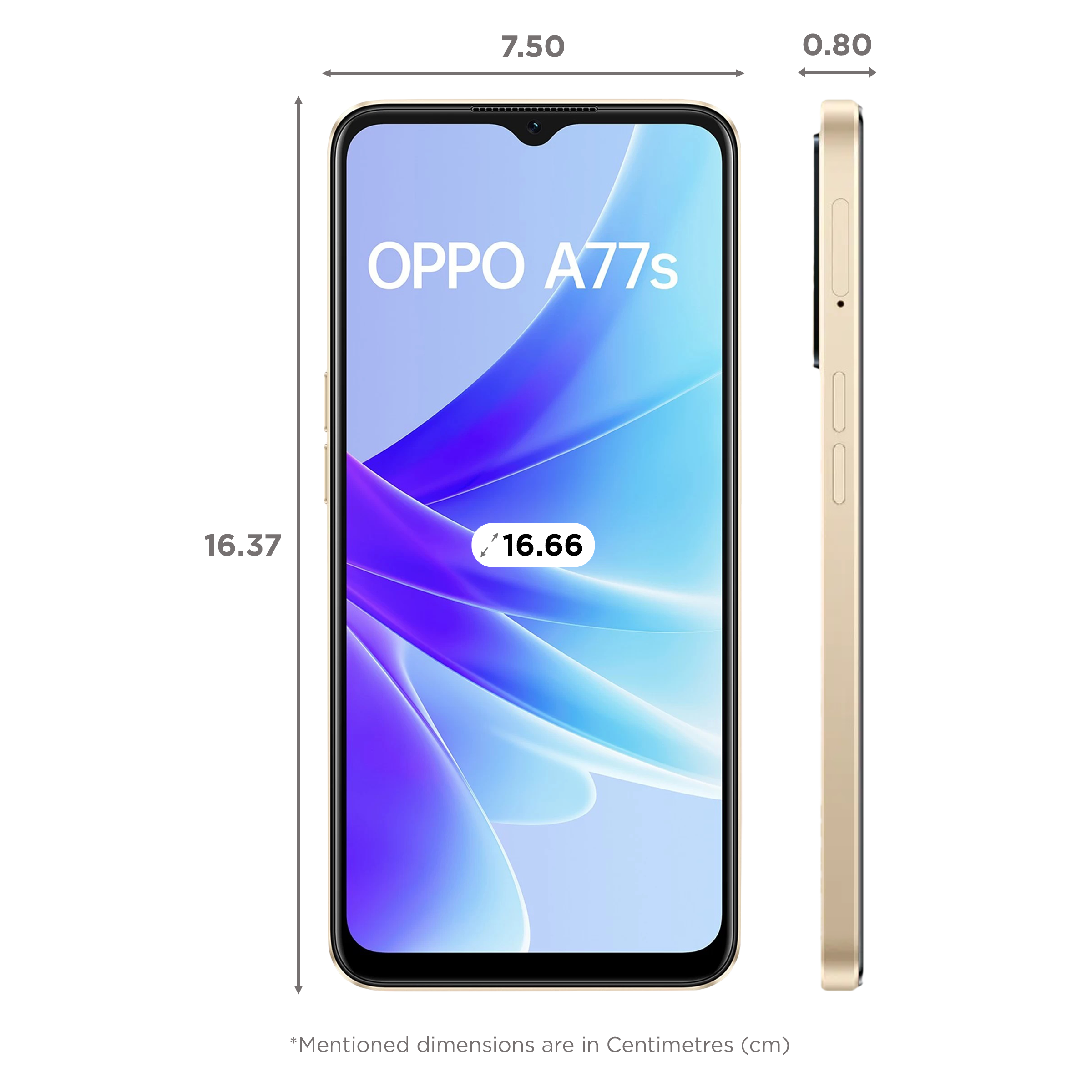 Buy Oppo A77s (8GB RAM, 128GB, Sunset Orange) Online - Croma